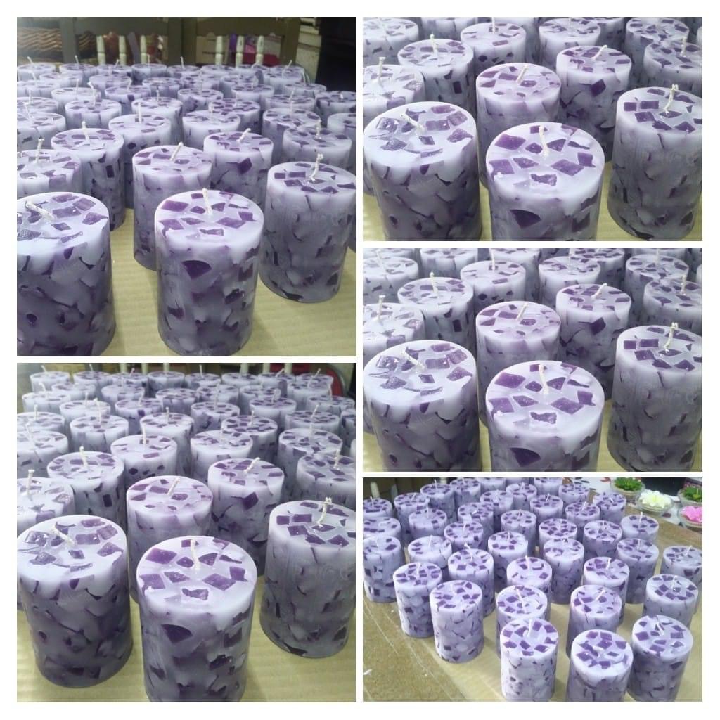 Velas cilindro moradas