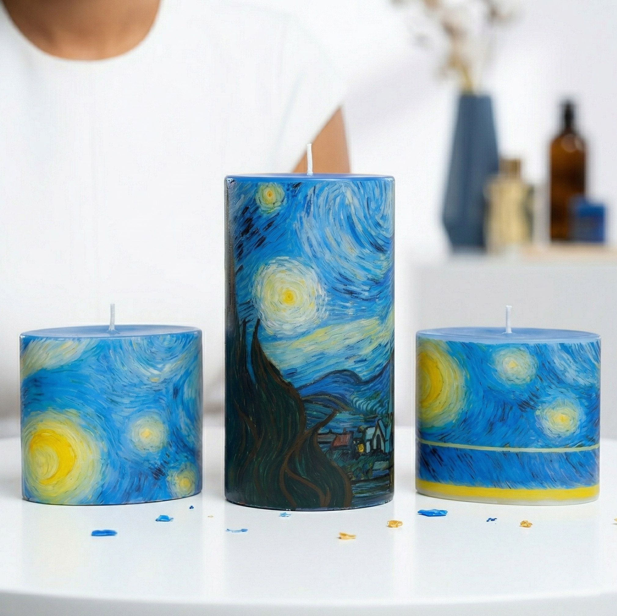 Velas decoupage Van Gogh