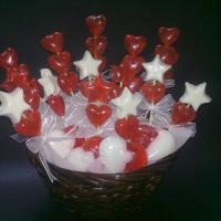 Brochetas con corazones y estrellas