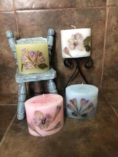 Velas ovaladas decoradas